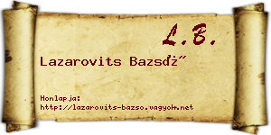 Lazarovits Bazsó névjegykártya